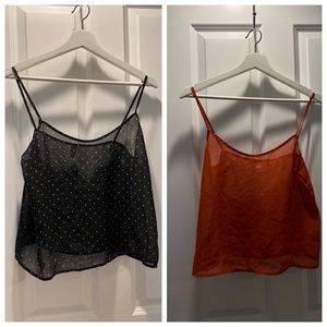 SET OF TWO american apparel chiffon tank tops S